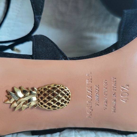 SOLD❗Aquazzura Matilde Pump Black Suede Crisscross Strap Size 40.5 - Picture 4 of 10